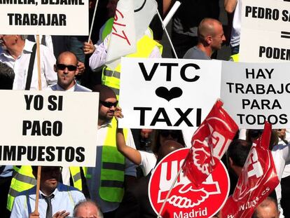 Manifestaci&oacute;n de los conductores de VTC.