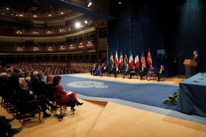 Discurso del rey Felipe durante el comienzo de la ceremonia de entrega de los Premios Princesa de Asturias.