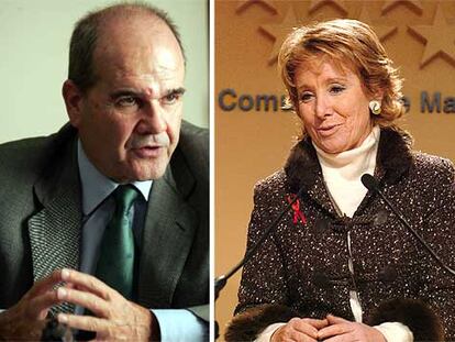 Manuel Chaves, presidente de la Junta de Andalucía, y Esperanza Aguirre, presidenta de Madrid.