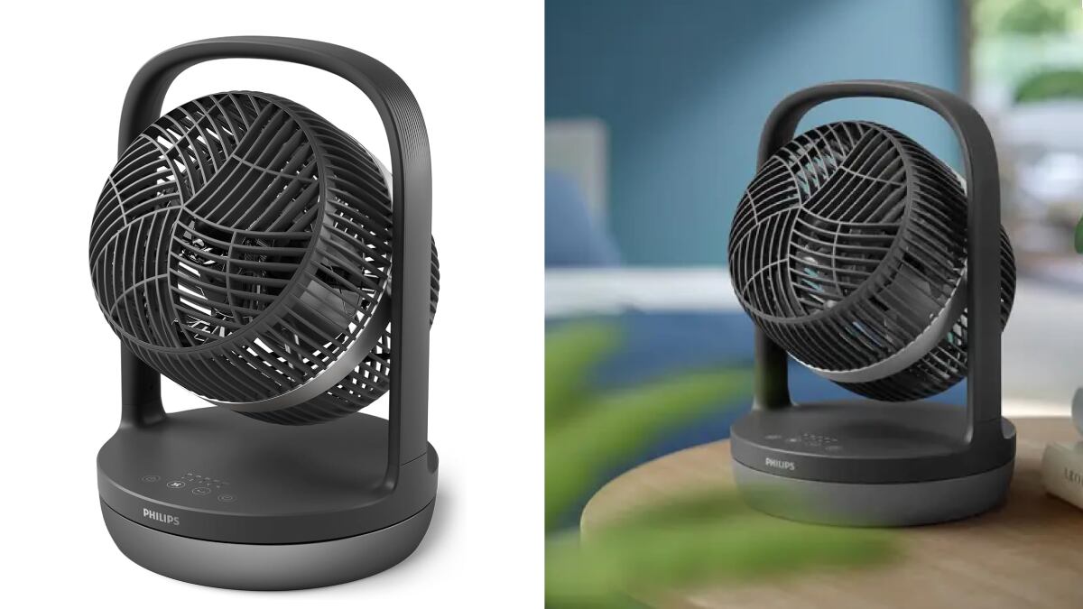 Philips oscillating and ultra-quiet desktop fan.