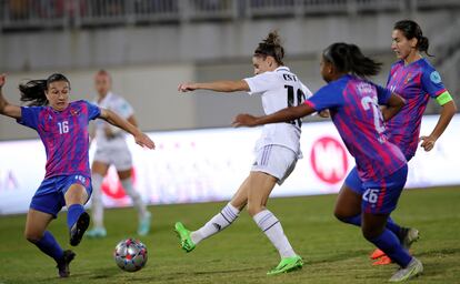 El remate del 0-1 de Esther González al KS Vllaznia.