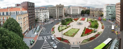 Plaza Moyua, corazón financiero del País Vasco.