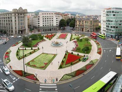 Plaza Moyua, corazón financiero del País Vasco.