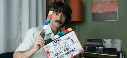 Javier Rey, durante el rodaje de 'Fariña'.