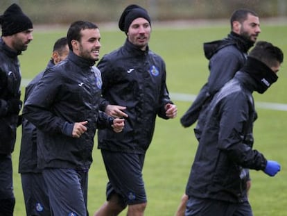 Pedro Le&oacute;n, en el entrenamiento de hoy.
 