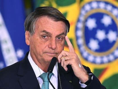 El presidente de Brasil, Jair Bolsonaro, durante un discurso el pasado 1 de junio en la capital, Brasilia.