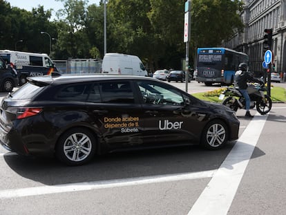 Vehículo de Uber en Madrid.