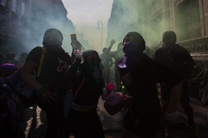 Una de las perspectivas de la protesta desde uno de los principales contingentes.