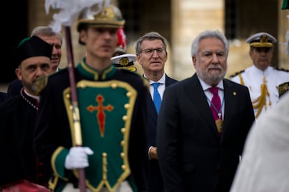 Alberto Núñez Feijóo, presidente del Partido Popular, participa en la ofrenda al apóstol Santiago, celebrado en el día de Galicia, el pasado 25 de julio en Santiago de Compostela.