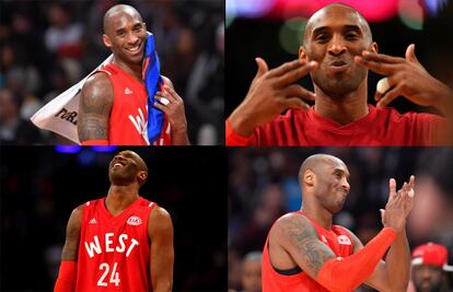 Imágenes de Kobe Bryant durante su último All Star, disputado este domingo en Canadá.