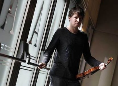 El violinista Joshua Bell, en el Auditorio Nacional, donde actúa con la Orquesta Nacional de España.
