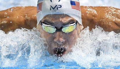 Phelps, durante la final de 100 mariposa en Omaha.