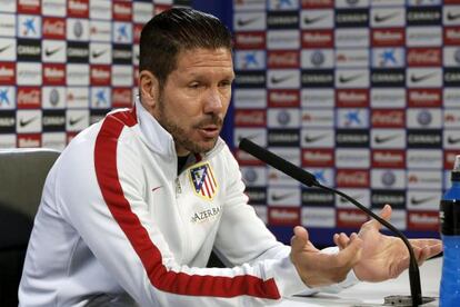 Simeone, durante la rueda de prensa.