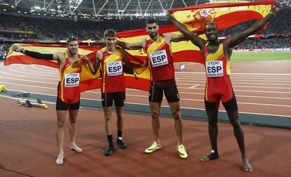 El 4x400 espa&ntilde;ol, en la final en Londres.