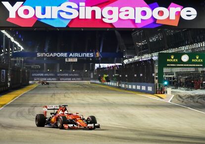Vettel, en un momento de la carrera.