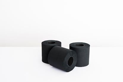 Black toilet paper