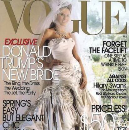 Melania Trump en la portada de 'Vogue' en 2005.