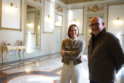 Migdalia Machín, la consejera de Universidades, Ciencia e Innovación y Cultura del Gobierno de Canarias, y Jorge Perdigón, el director artístico del FIMC.