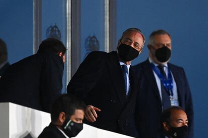 Florentino Pérez, en el Alfredo di Stéfano durante el partido del Real Madrid contra el Betis.