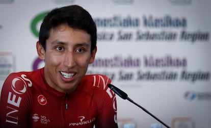 Egan Bernal, este viernes en San Sebastián.