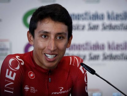 Egan Bernal, este viernes en San Sebastián.