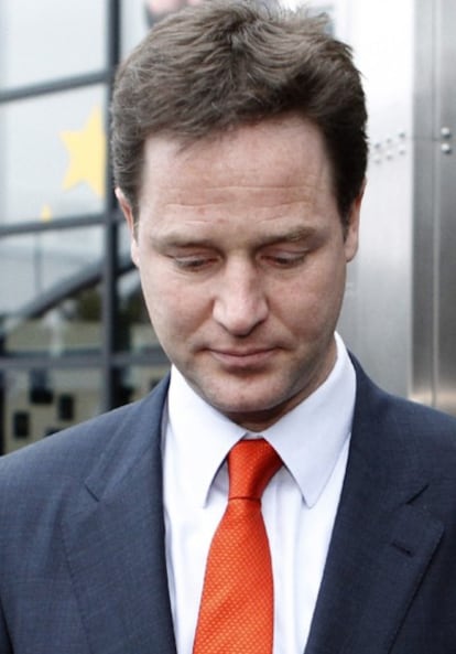 Nick Clegg en la jornada electoral.