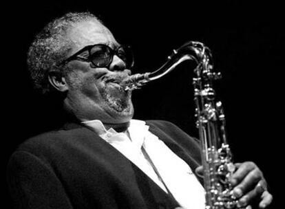 El saxofonista Johnny Griffin, durante su actuación en el Festival de Jazz de Terrassa de 1999.