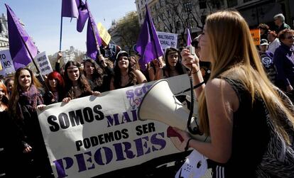 Manifestación por el Día de la Mujer en Madrid en 2015.
