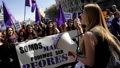 Manifestación por el Día de la Mujer en Madrid en 2015.