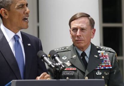 Petraeus junto a Barack Obama el pasado 23 de junio, cuando el presidente de EE UU anunció la sustitución de McChrystal.