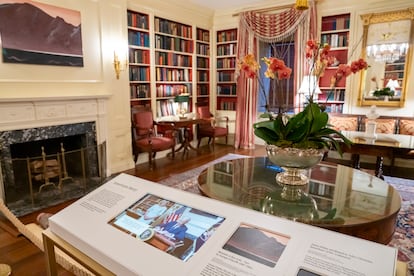 La biblioteca de la Casa Blanca, en la planta baja del ala Este.