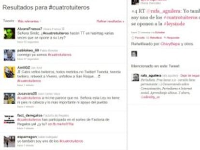 La red social Twitter difunde la etiqueta #cuatrotuiteros