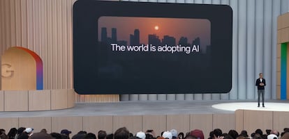 Sundar Pichai, during his speech at Google I/O held this Tuesday in Mountain View.