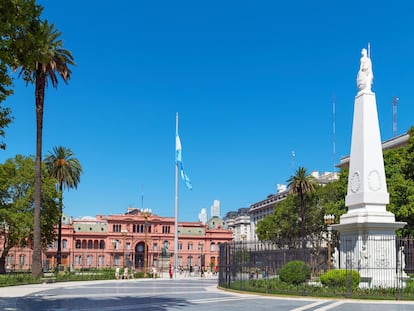 La Casa Rosada, residencia del presidente de Argentina, en la plaza de Mayo, en Buenos Aires.