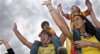 Asistentes a la vía catalana, el pasado 11 de setiembre.