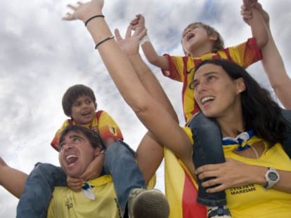 Asistentes a la v&iacute;a catalana, el pasado 11 de setiembre.