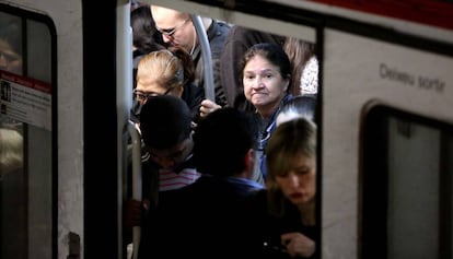 Un vag&oacute; del metro, aquest dimarts.