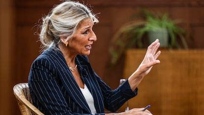 Yolanda Díaz, durante una entrevista con EL PAÍS.