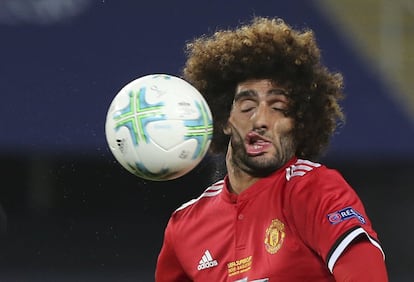 Marouane Fellaini, jugador del Manchester United, en un lance del encuentro.