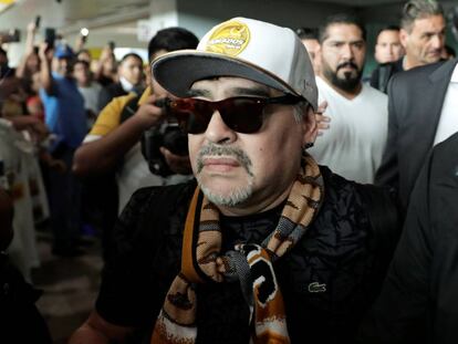 Maradona, a su llegada a Sinaloa.