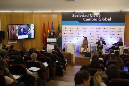 El director del diario EL PAÍS, Antonio Caño, al inicio de la apertura oficial de las jornadas, el 18 de octubre.