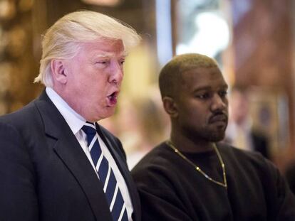 Donald Trump, este martes en Nueva York junto a Kayne West.