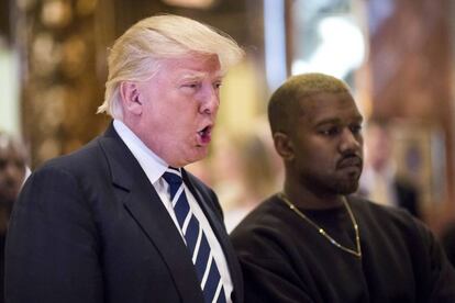 Donald Trump, este martes en Nueva York junto a Kayne West.
