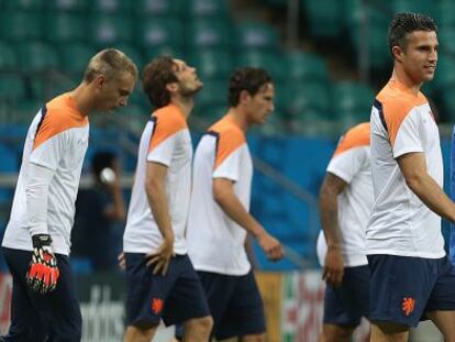 Van Persie y Van Gaal, con Holanda.