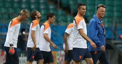 Van Persie y Van Gaal, con Holanda.