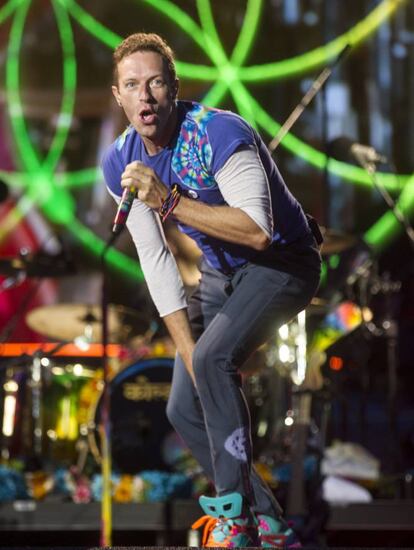 La banda británica Coldplay en su primer concierto en Barcelona.