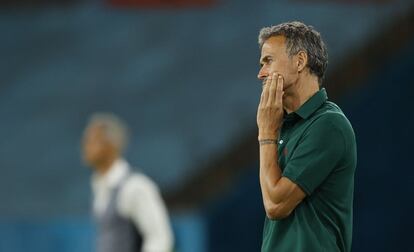 El entrenador de España Luis Enrique durante el partido.