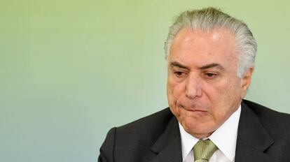 O presidente Temer em evento no Planalto.