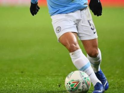 Brahim Díaz, en un partido con el Manchester City durante la Carabao Cup ante el Leicester.