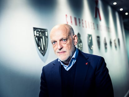 Javier Tebas, presidente de la Liga de Fútbol Profesional, en la sede de Madrid en enero de 2025.